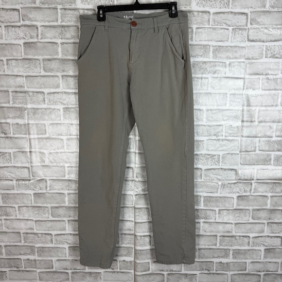 MUGSY Jeans Damens Light Gray Chino Straight Leg Casual Pants Mens 32 x 34 - Picture 1 of 10